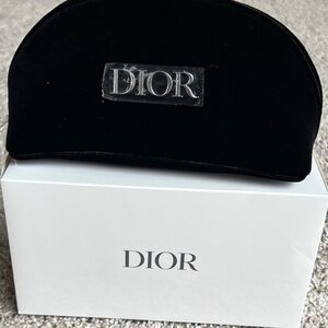 Dior Black Velvet Cosmetic Bag with box